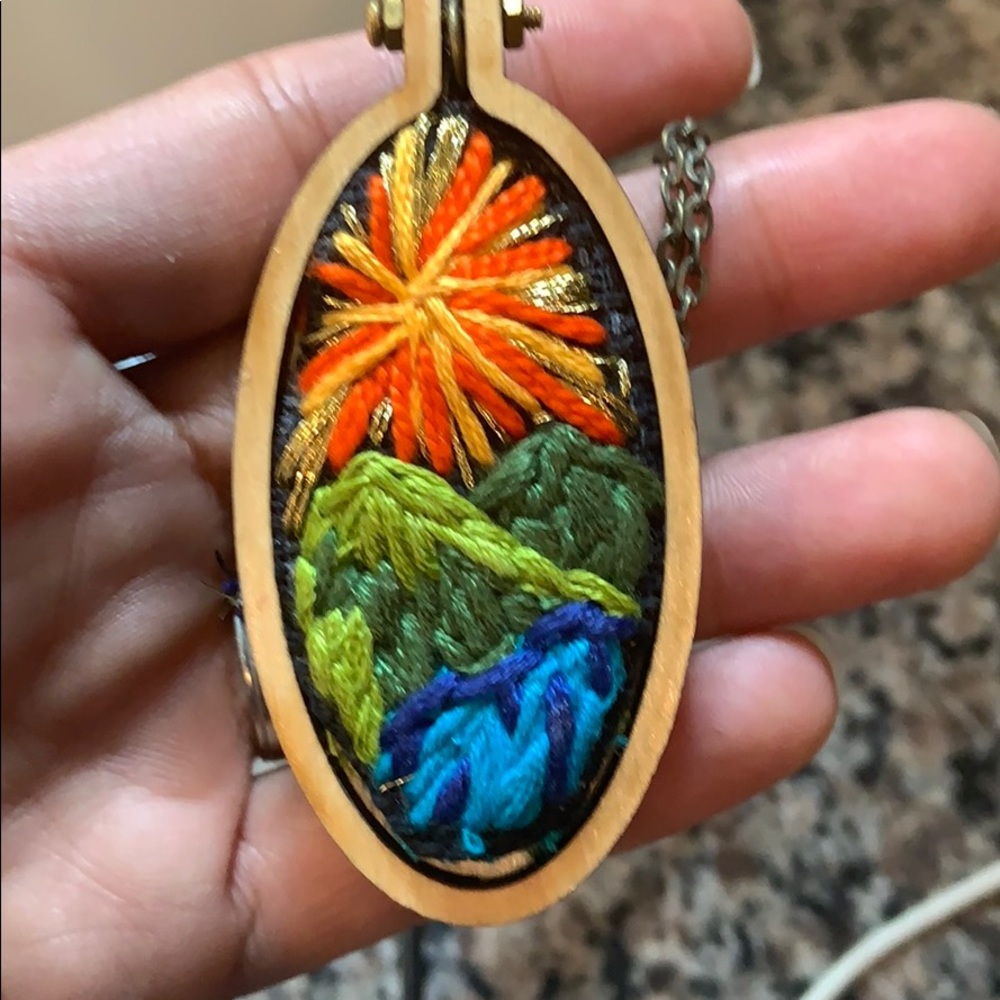 Embroidery necklace
